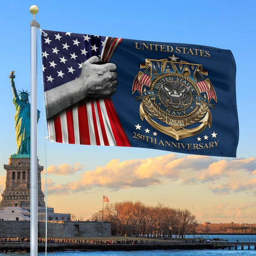 250th Anniversary US Navy Flag Patriotic Gift for Navy Veteran on Father_s Day