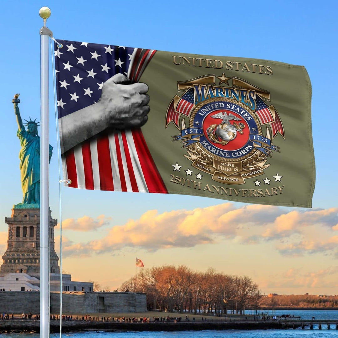 250th Anniversary USMC Flag Tribute Gift Ideas for Marines Veteran Father_s Day Merch