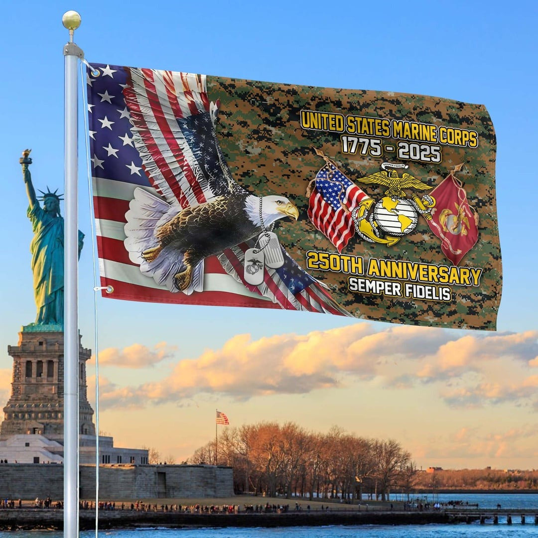 250th Anniversary USMC Flag Tribute Gift for Marine Veteran on Father_s Day