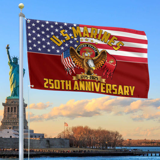 250th Anniversary Marine Corps Flag USMC Tribute Gift Independence Day Merch