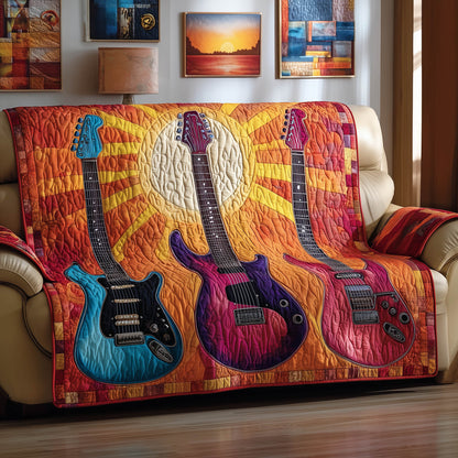 Retro Guitar Quilted Sofa Cover Guitar Stylish Sofa Accessory Best Gifts For Guitar Lovers