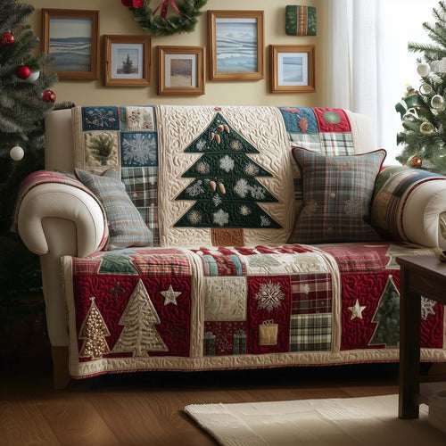 Yuletide Patchwork Quilted Sofa Cover Sofa Guard High Quality Christmas Gift Idea