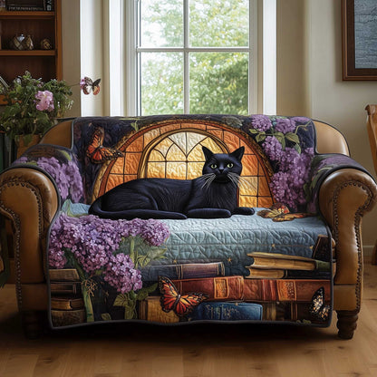 Black Cat Quilted Sofa Cover Lucky Black Cat Sofa Cover Kitten Christmas Presents