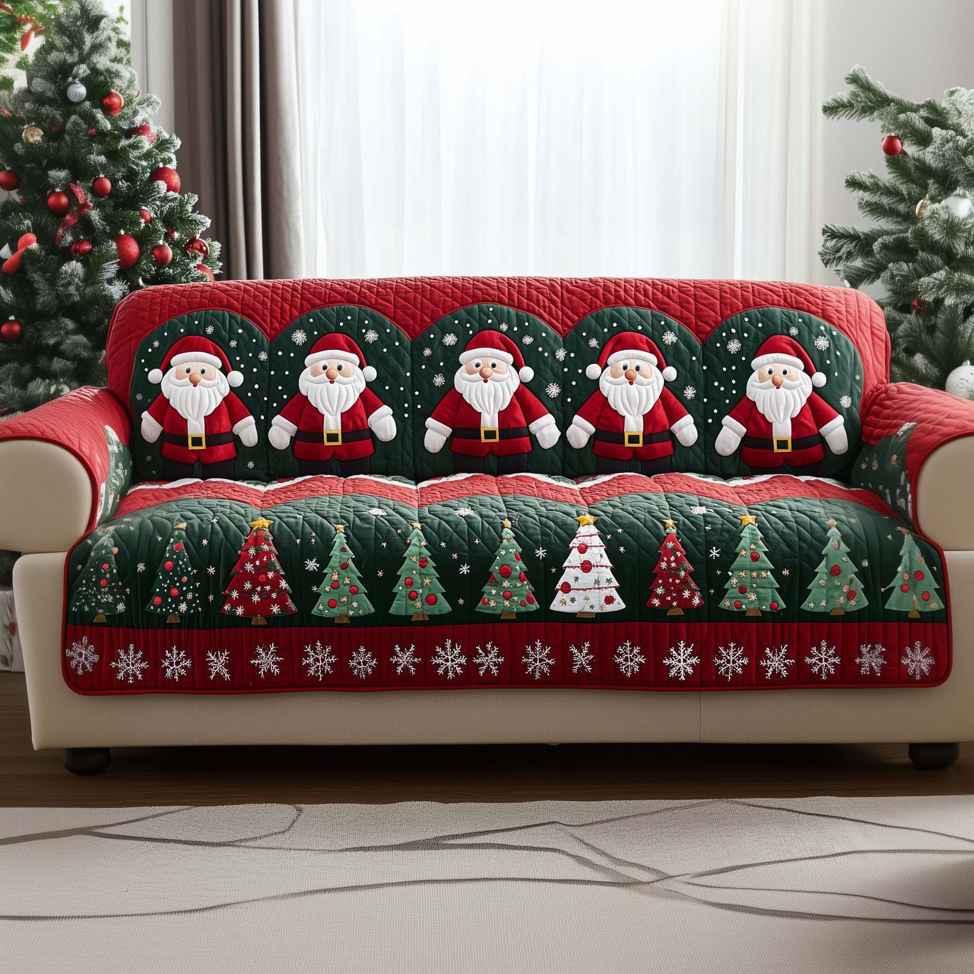Santa Bliss Quilted Sofa Cover Happy Ho Ho Ho Quilted Sofa Cover Secret Santa Gift Ideas