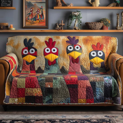 Chicken Quilted Sofa Cover Country Style Quilt Best Gifts For Chicken Owners
