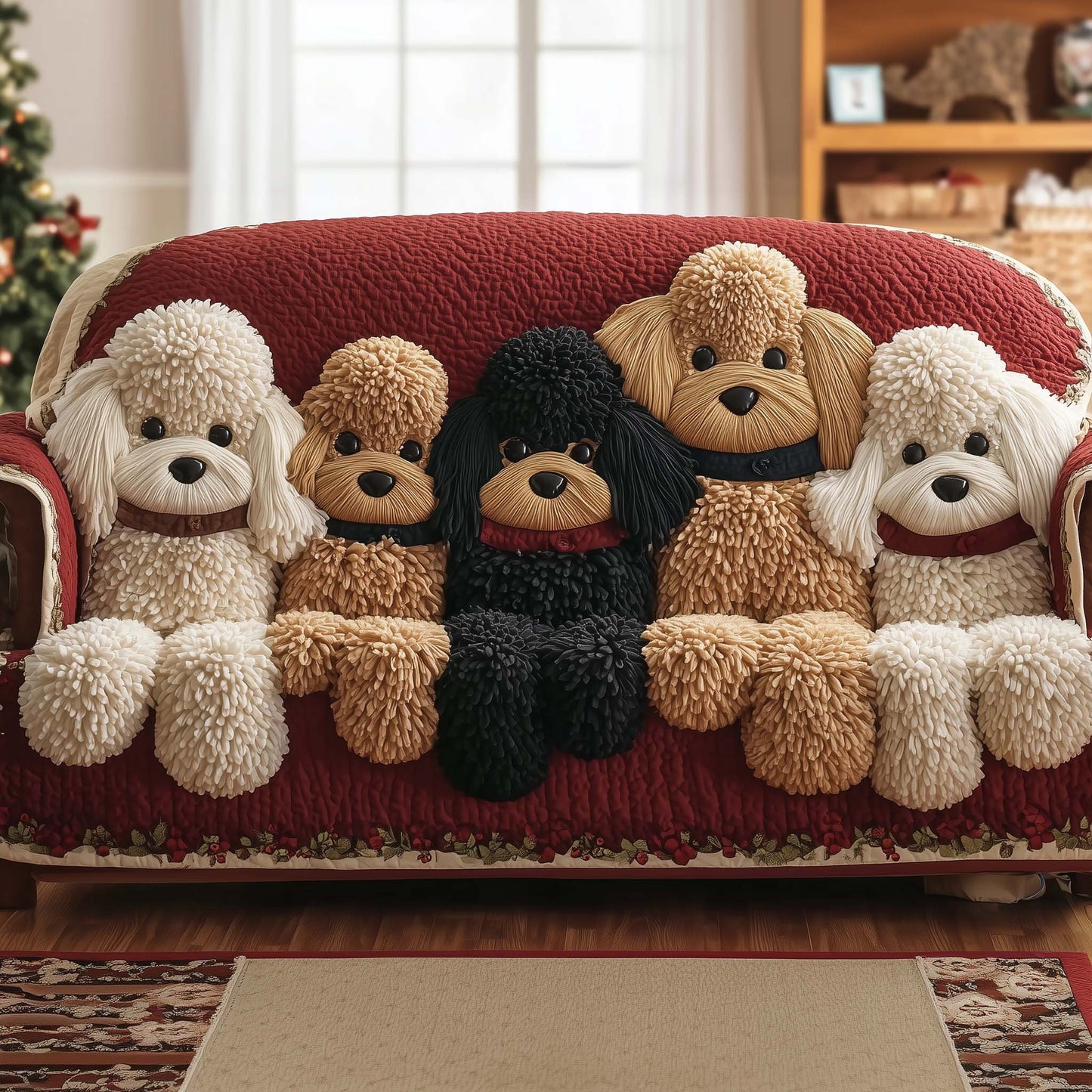 Adorable Poodle Quilted Sofa Cover Adorable Dog Sofa Protector Poodle Related Gifts