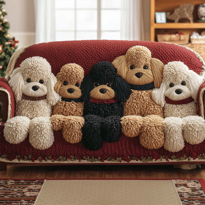 Adorable Poodle Quilted Sofa Cover Adorable Dog Sofa Protector Poodle Related Gifts