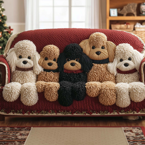 Adorable Poodle Quilted Sofa Cover Adorable Dog Sofa Protector Poodle Related Gifts