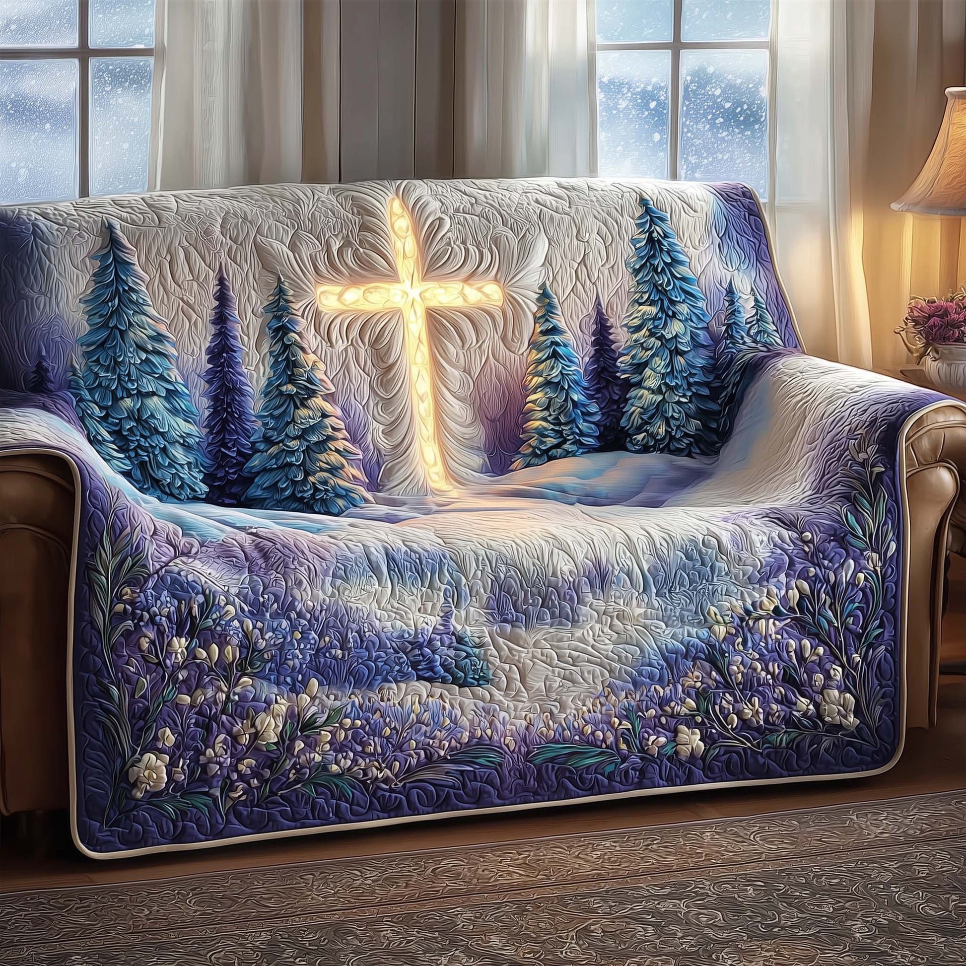Christian Quilted Sofa Cover Holy Scripture Text Sofa Cover The Gift Of Faith