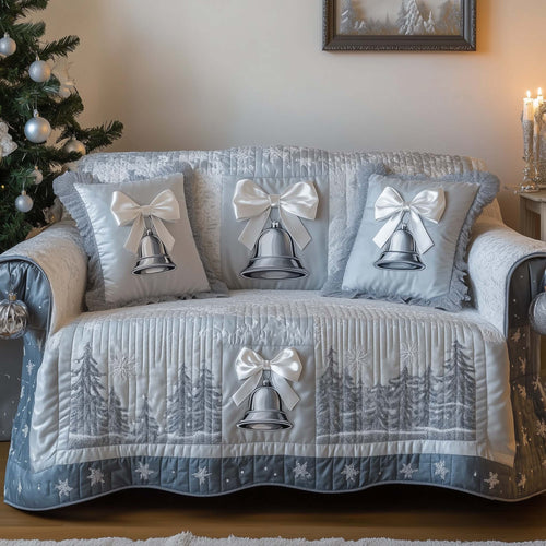 Christmas Bells Quilted Sofa Cover Bells Sofa Guard Easy To Clean Best Gifts For Christmas