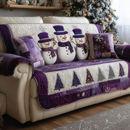 Snowman Quilted Sofa Cover Snowman Sofa Throw Charming Look Perfect Gifts For Christmas Holiday
