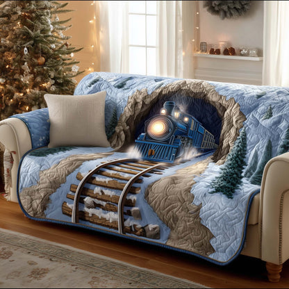 Yuletide Express Quilted Sofa Cover Sofa Throw Charming Train Gifts Christmas For Adults