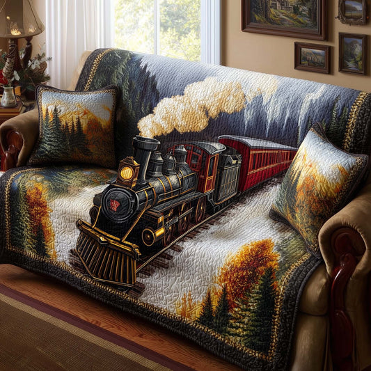 Peaceful Express Quilted Sofa Cover Tranquil Express Train Sofa Guard Train Presents