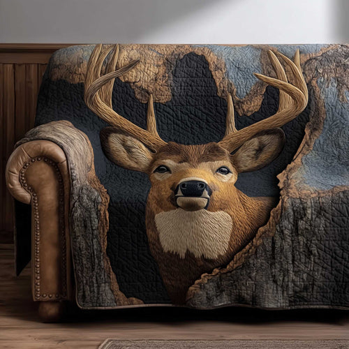 Woodland Grace Quilted Sofa Cover Graceful Woodland Scene Deer Themed Gifts For Him