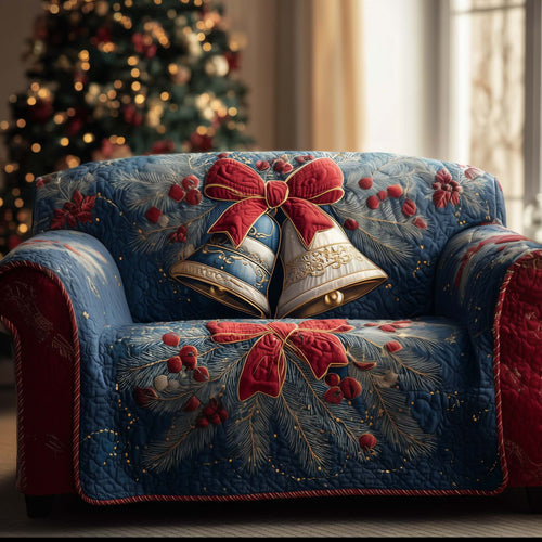Christmas Bell Quilted Sofa Cover Merry Bell Tassel Sofa Cover Best Gifts For Christmas