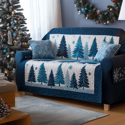 Serene Pines Quilted Sofa Cover Peaceful Pine Woodland Design Present Ideas For Tree Lovers