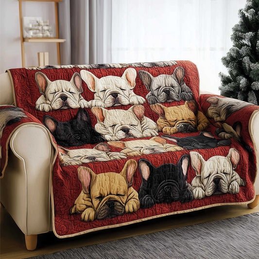 French Bulldog Quilted Sofa Cover Cute Dog Design French Bulldog Gifts For Owners
