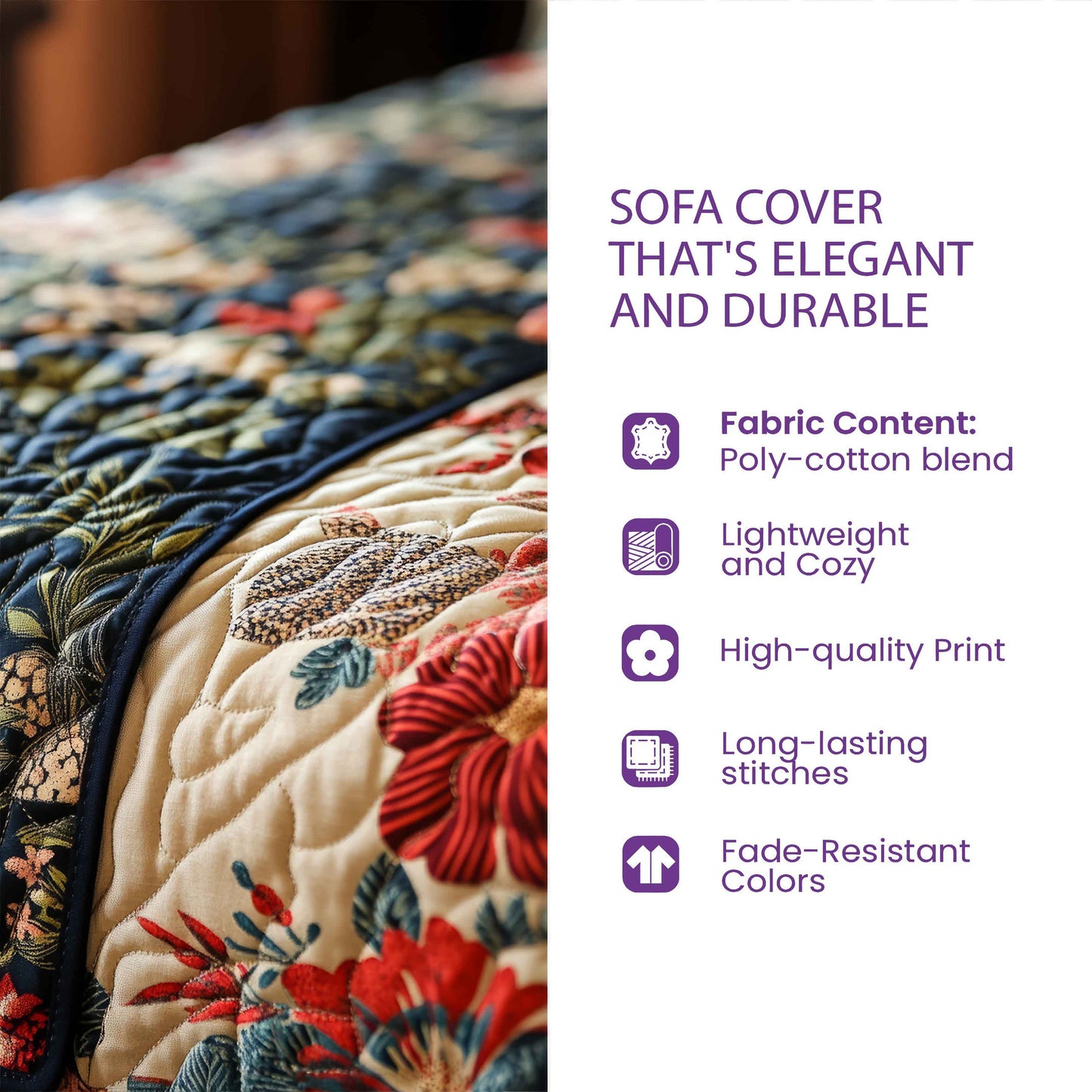 Jolly Pomeranian Quilted Sofa Cover Fluffy Dog Gifts With Pomeranian On Them Trendyhomewear - Pvr