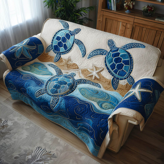 Ocean Breeze Quilted Sofa Cover Cool Ocean Breeze Sofa Throw Presents For Turtle Lovers