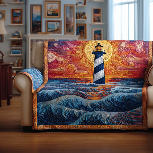 Guiding Light Quilted Sofa Cover Pathfinder Lighted Motif Unique Lighthouse Gifts