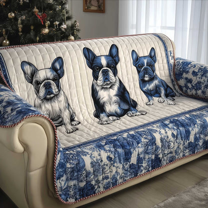 French Bulldog Quilted Sofa Cover Pet-Friendly Cover French Bulldog Gifts For Owners