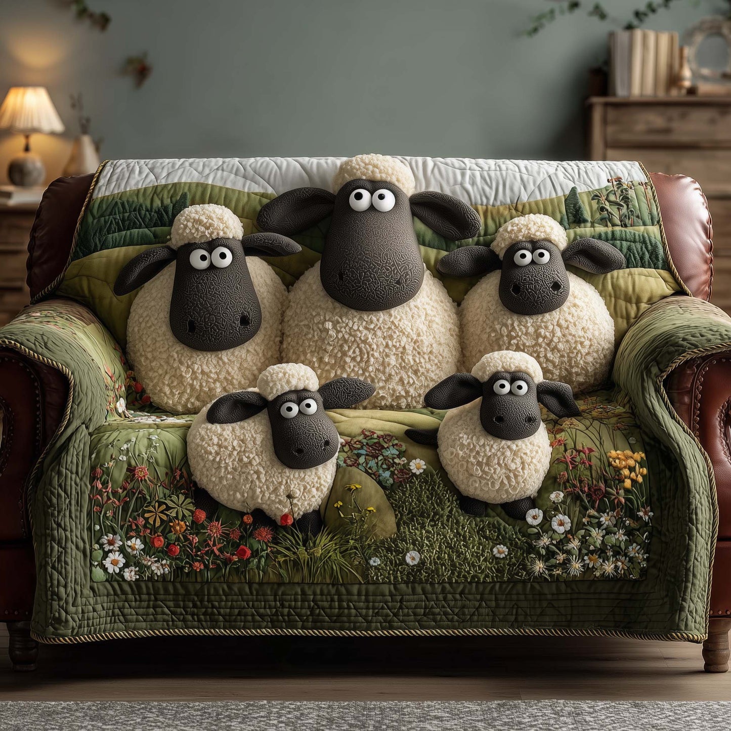 Sheep Quilted Sofa Cover Adorable Lamb Furniture Cover Sheep Related Presents