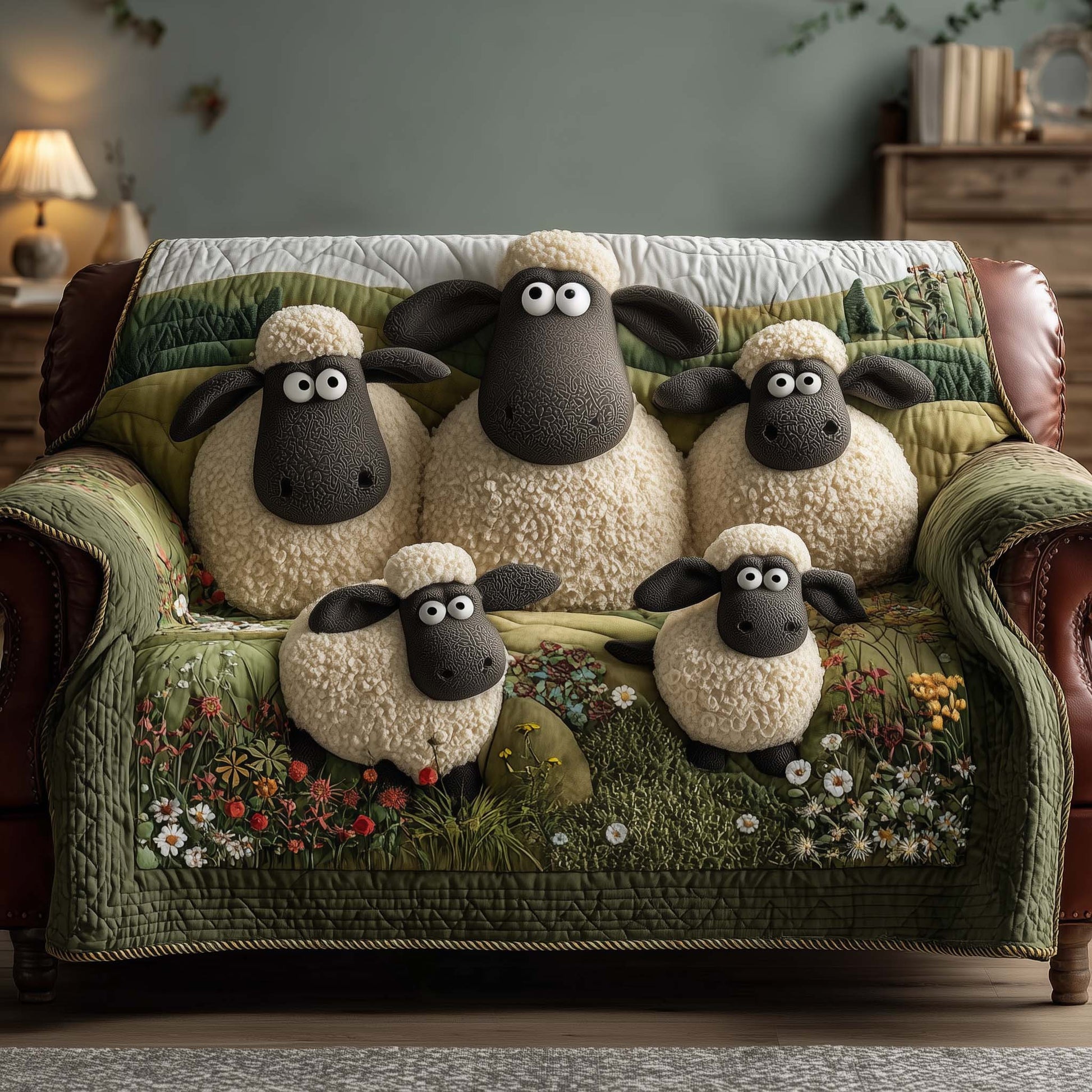 Sheep Quilted Sofa Cover Adorable Lamb Furniture Cover Sheep Related Presents