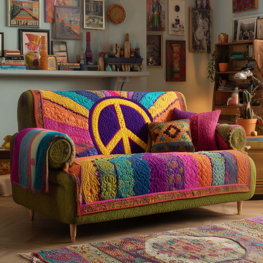 Peace Sign Quilted Sofa Cover Inspiring Peace Symbol Sofa Guard Gifts For Your Hippie Friend