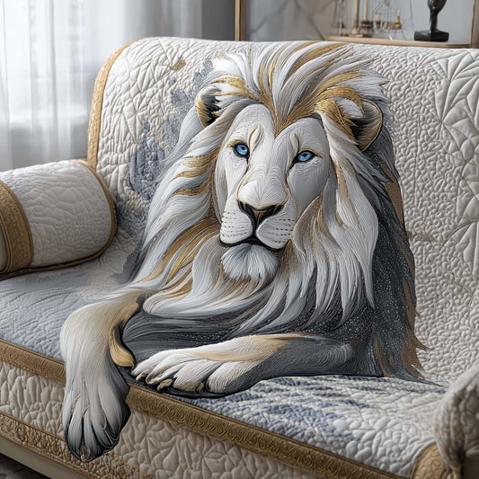 Majestic Lion Quilted Sofa Cover African Wildlife King Motif Good Lion Themed Gifts