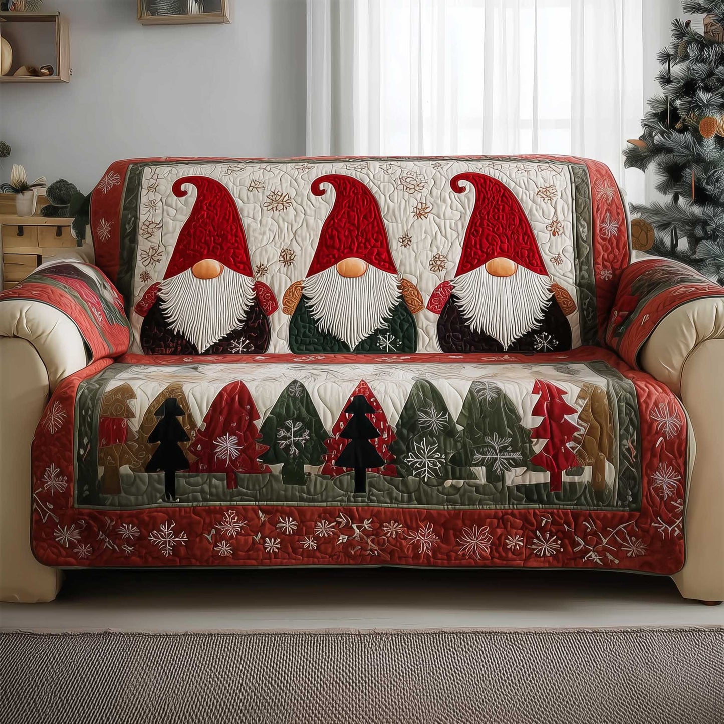 Gnome Quilted Sofa Cover Adorable Garden Gnome Christmas Gift Ideas
