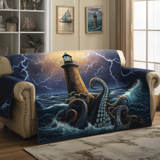 Ocean Guardian Quilted Sofa Cover Safe Harbor Accent Unique Lighthouse Gifts