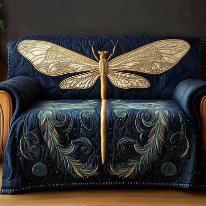 Mystic Dragonfly Quilted Sofa Cover Symbolic Wings Accent Dragonfly Gift Ideas