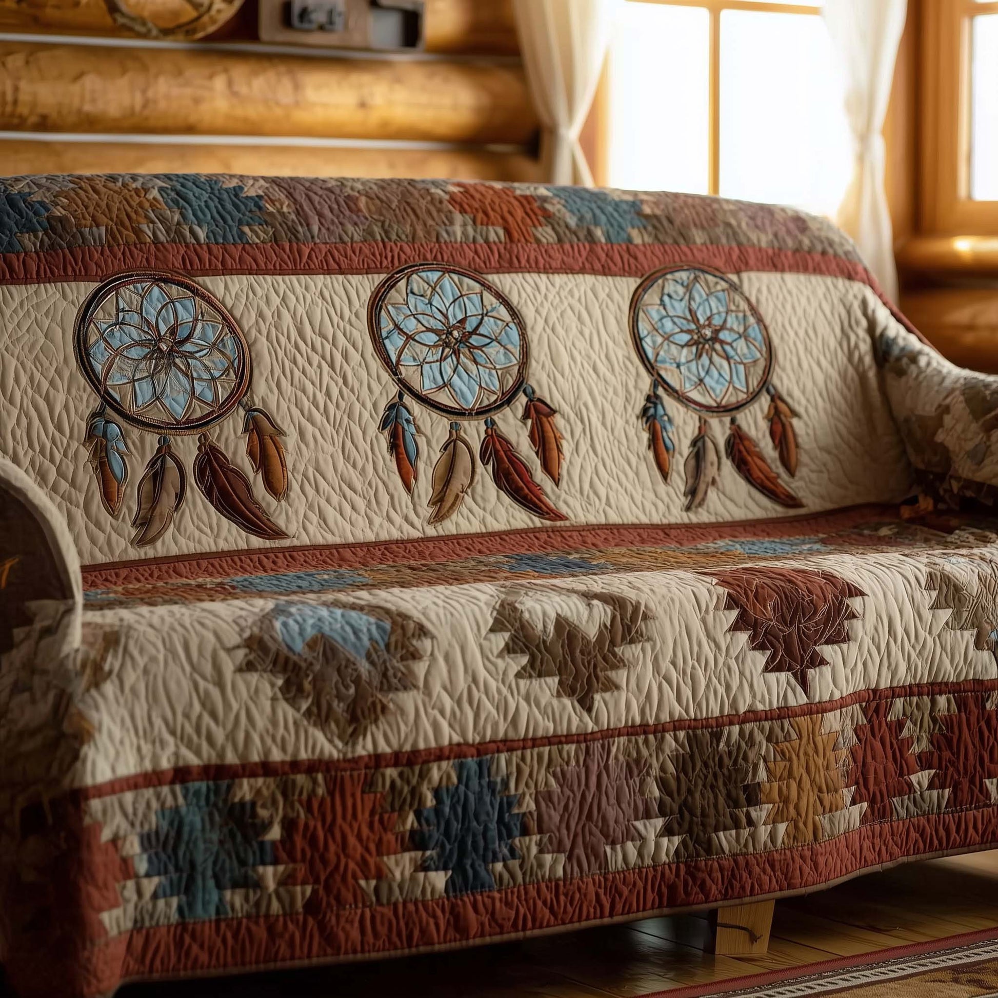 Tribal Whisper Quilted Sofa Cover Elegant Tribal Line Work Cover Best Presents Ideas