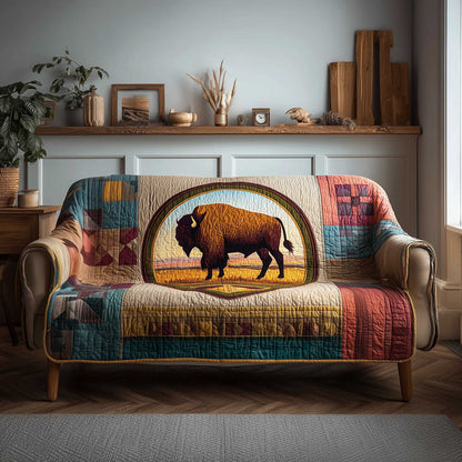 Bison Quilted Sofa Cover Nature's Giant Buffalo Cover Awesome Gifts For Bison Lovers