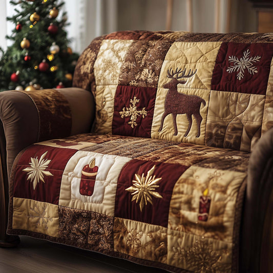 Christmas Patchwork Quilted Sofa Cover Patchwork Sofa Throw Cozy Christmas Gift Idea