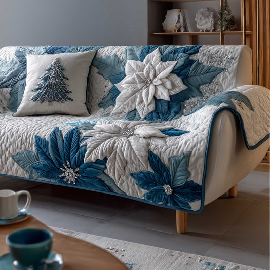 Holiday Glow Quilted Sofa Cover Christmas Candlelight Design Christmas Gift For Flower Lovers