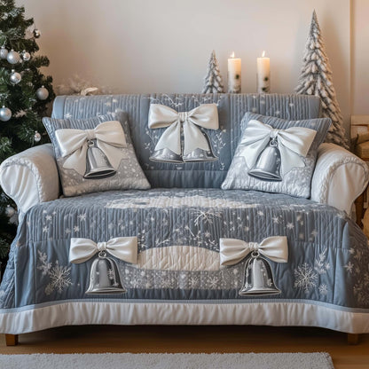 Christmas Bells Quilted Sofa Cover Bells Throw Anti-Slip Best Gifts For Christmas
