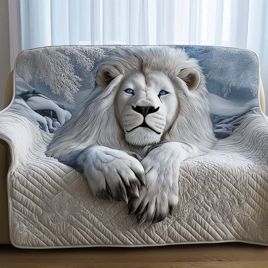 Majestic Lion Quilted Sofa Cover Noble Mane King Portrait Design Good Lion Themed Gifts