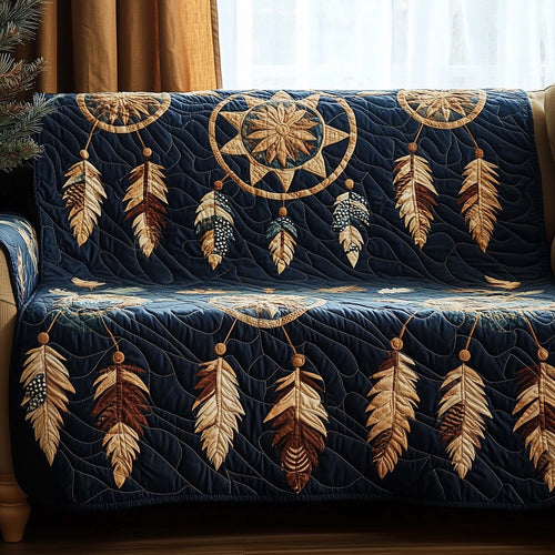 Tribal Whisper Quilted Sofa Cover Soft Earth Tone Tribal Motif Best Presents Ideas
