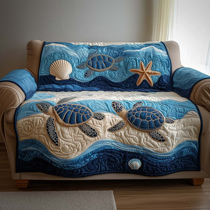 Sea Turtle Quilted Sofa Cover Marine Reptile Sofa Cover Sea Turtle Gift Ideas