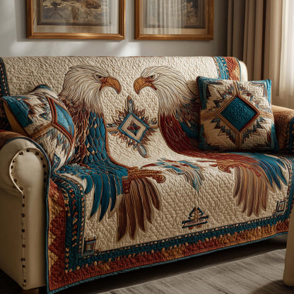 Native Eagle Quilted Sofa Cover Best Holiday Sofa Furniture Native American Eagle Gifts Trendyhomewear - Pvr