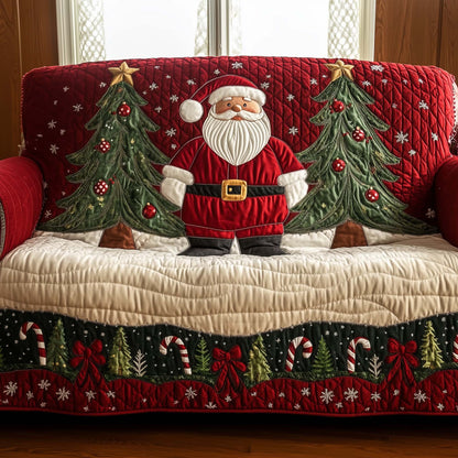 Santa Xmas Night Quilted Sofa Cover Christmas Sofa Furniture Decoration Santa Gifts Trendyhomewear - Pvr