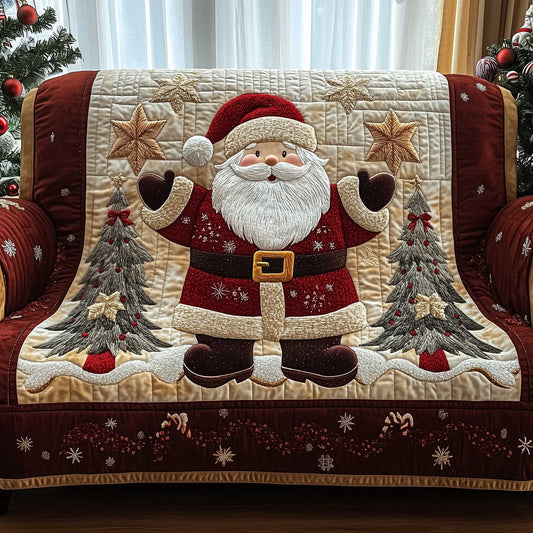 Holiday Glow Quilted Sofa Cover Festive Scene Cover Christmas Gift For Santa Lovers