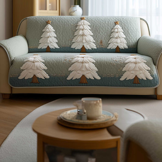 Holiday Glow Quilted Sofa Cover Cozy Christmas Glow Protector Christmas Gift For Tree Lovers