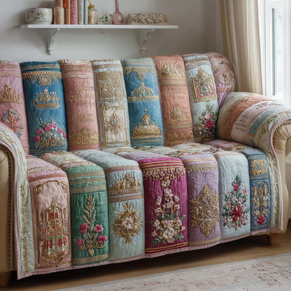 Reading Nook Quilted Sofa Cover Christmas Holiday Sofa Protector Book Lover Gift Ideas Trendyhomewear - Pvr