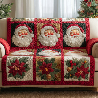 Santa Time Quilted Sofa Cover Christmas Holiday Sofa Pad Cool Santa Secret Gifts For Her Trendyhomewear - Pvr