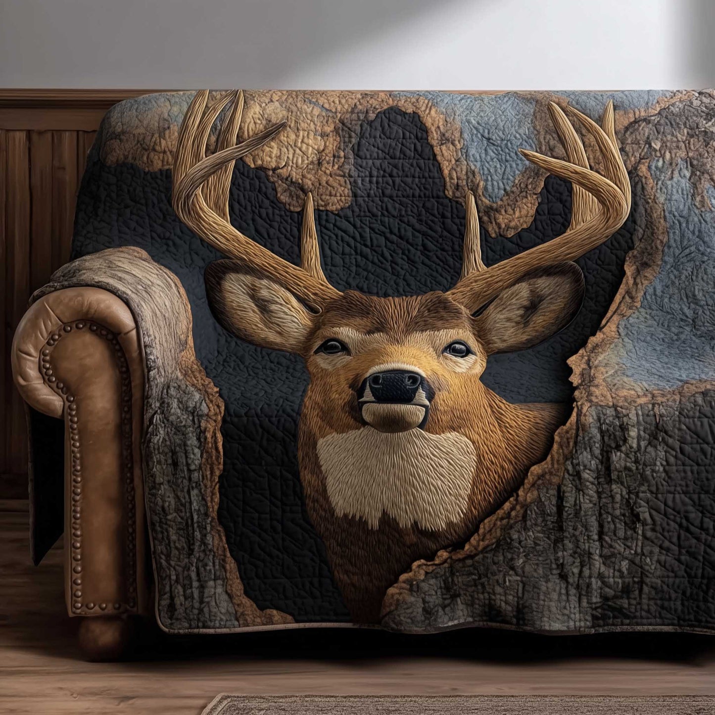 Reindeer Forest Soul Quilted Sofa Cover Xmas Best Xmas Sofa Pad Reindeer Gifts For Her Trendyhomewear - Pvr