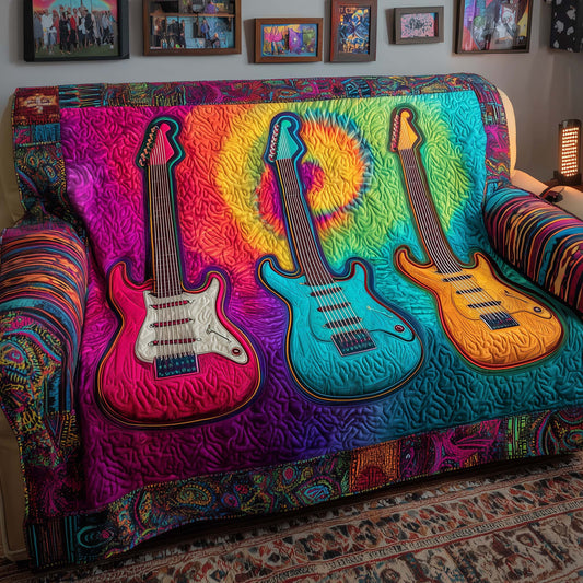 Guitar Rhythm Quilted Sofa Cover Xmas Best Holiday Sofa Protector Gifts For Guitar Players Trendyhomewear - Pvr