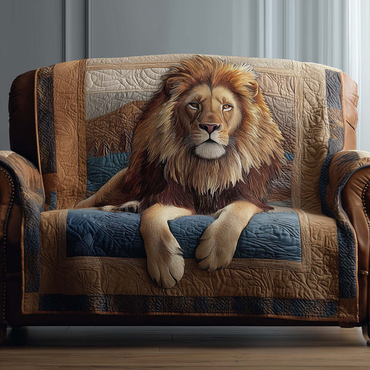 Lion King Quilted Sofa Cover Christmas Holiday Sofa Furniture Gifts For Lion Lovers Trendyhomewear - Pvr