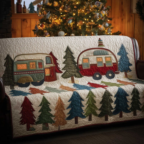 Cozy Camper Quilted Sofa Cover Happy Camper Van Motif Gifts For A Sky Trip